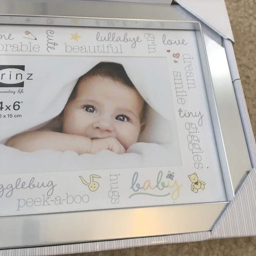 Prinz Silver 4x6 Photo Frame for new baby NIB